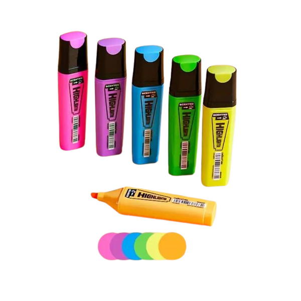 Set De 6 Rotuladores Destacadores Con Aromas de Frutas Neón
