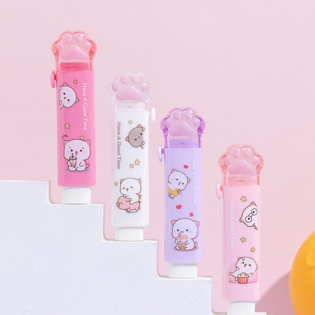 Set de Gomas de Borrar Retráctil Garrita Kawaii