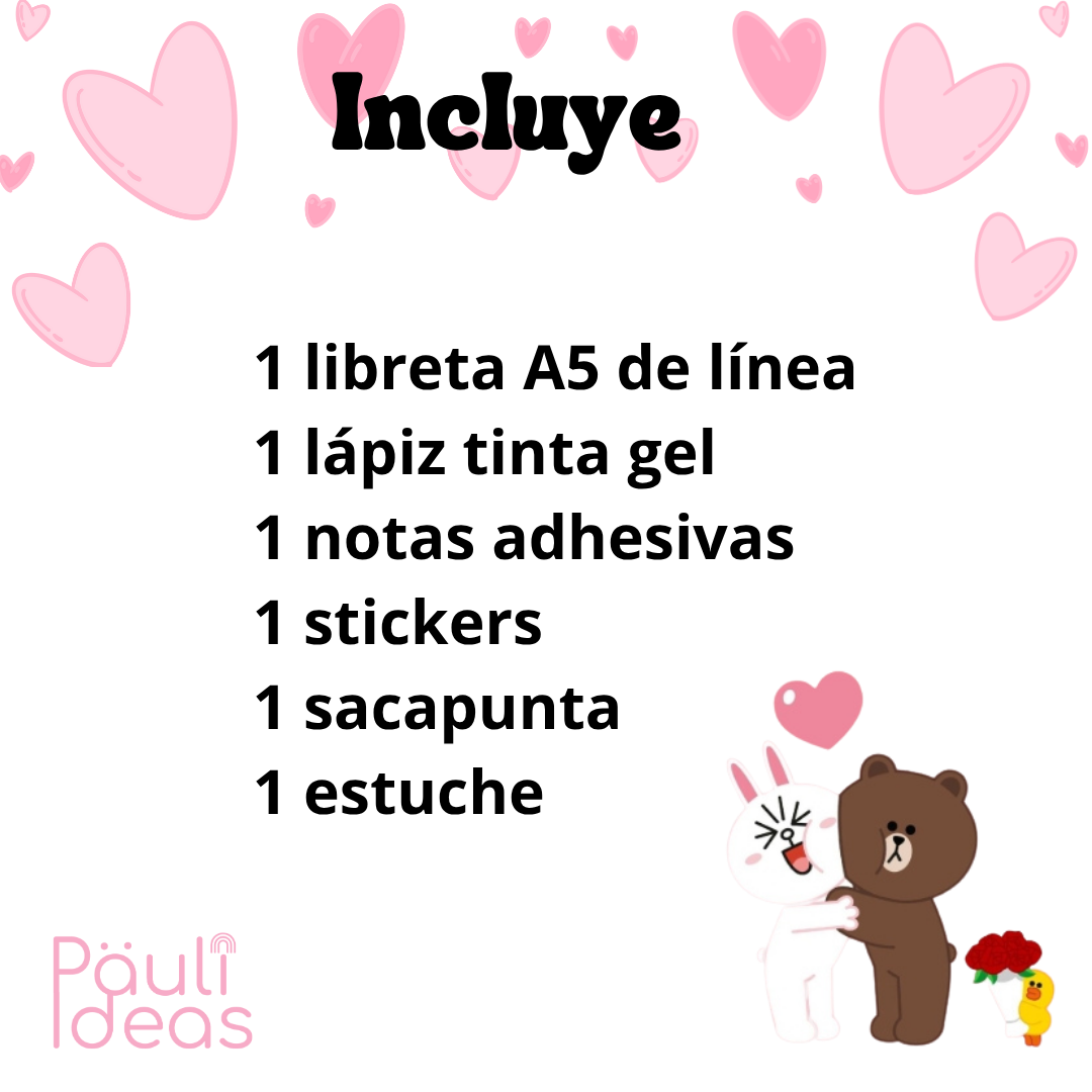 Set De Papelería Kawaii Tierna Osito