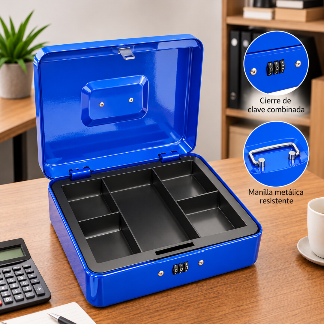 Caja Fuerte Dinero Metálica 30cm X 24cm Combinación Clave