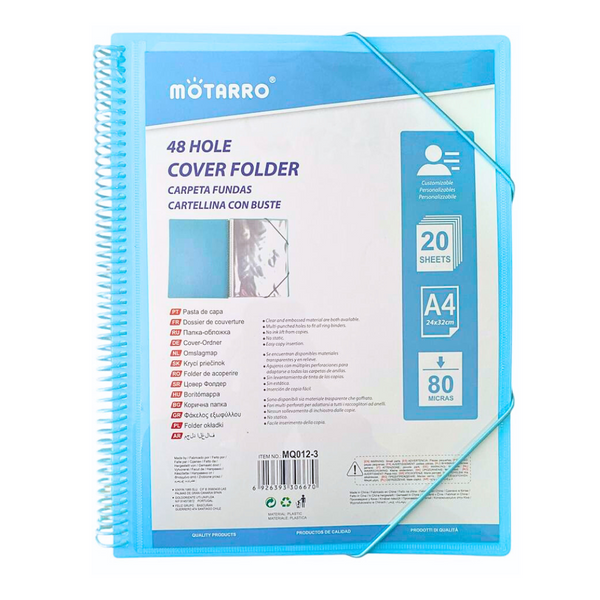 Carpeta Archivadora Anillada A4 Con 20 Fundas Transparentes