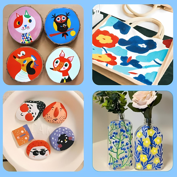 Set De 24 Plumones Acrílicos Para Toda Superficie