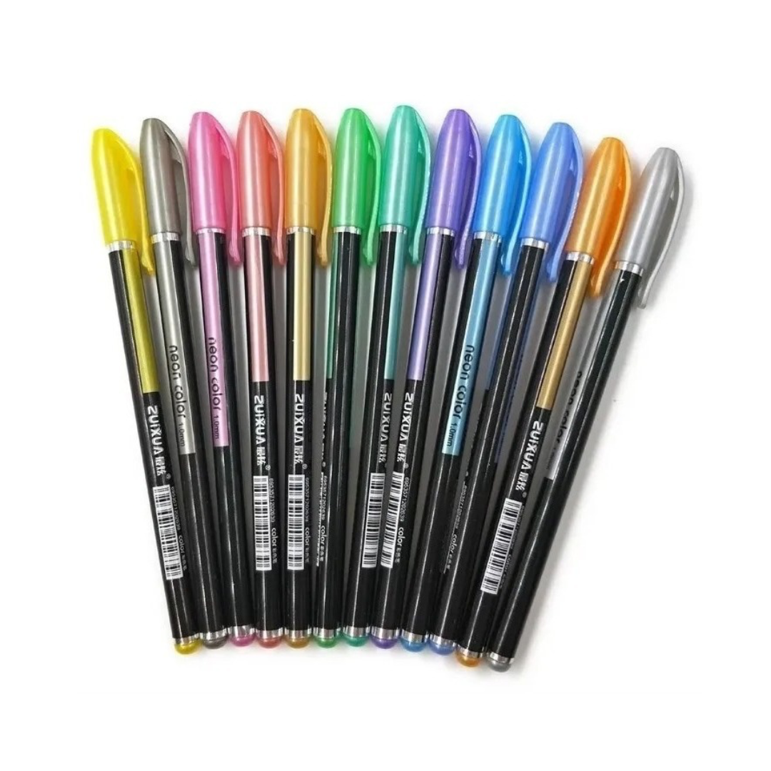 Cuaderno Hojas Negras + 12 Lápices Pasteles Y 12 Metalizados