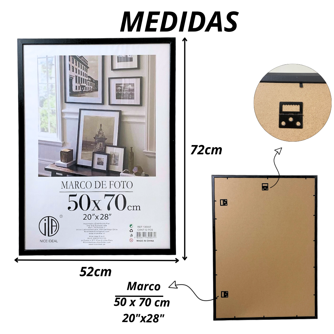 Marco Para Foto 50x70 Cm Cuadro Portarretrato Decorativo