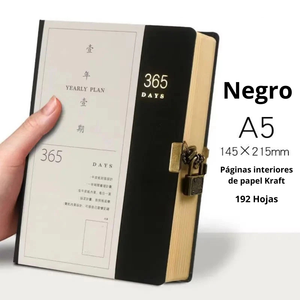 Planner Anual 365 Días Libreta A5 Sin Fechas Con Candado