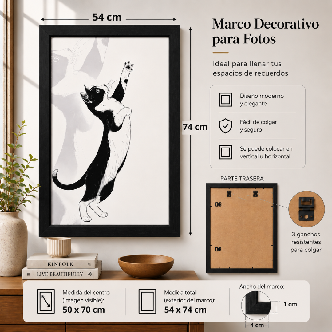 Marco para Fotos Decorativo 50x70cm Cuadro Portarretrato