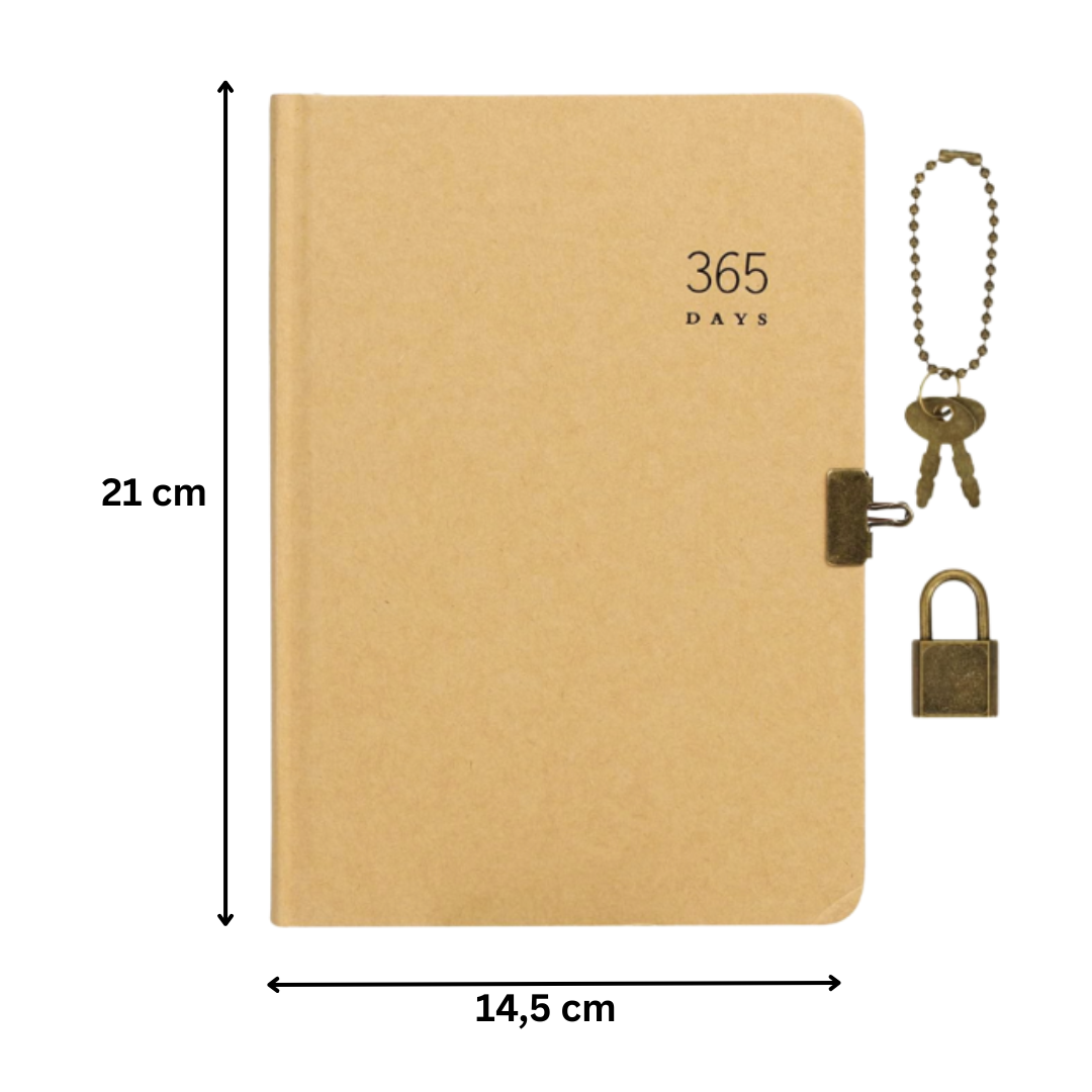Planner Anual 365 Días Libreta A5 Sin Fechas Con Candado