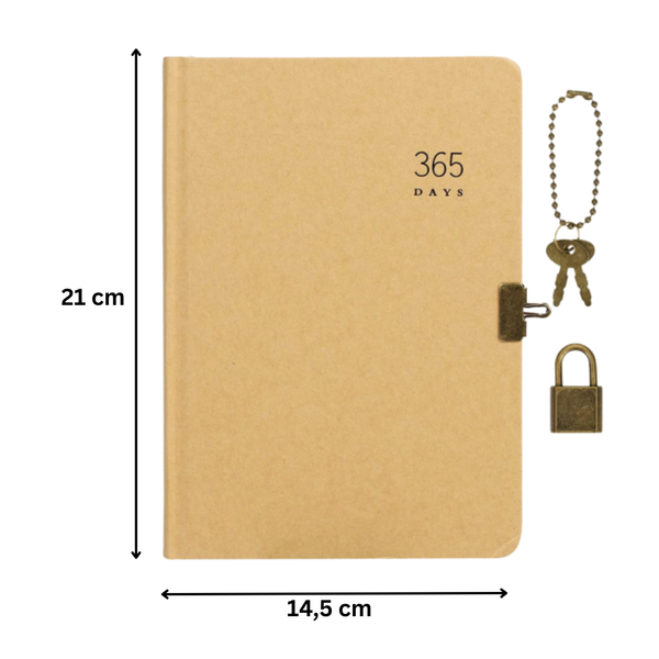 Planner Anual 365 Días Libreta A5 Sin Fechas Con Candado