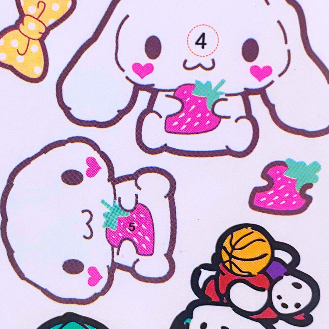 Set de Stickers y Accesorios De Kuromi, My Melody y Cinnamoroll