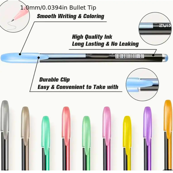 Pack 48 Lápices Tinta Gel Colores Neón 1.0mm