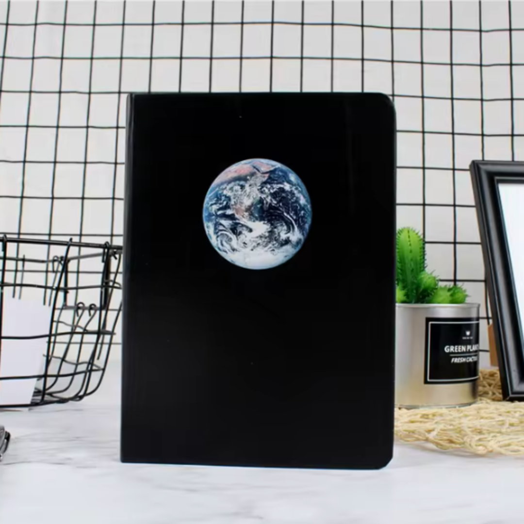 Cuaderno Hojas Negras + 12 Lápices Gel Colores Pasteles