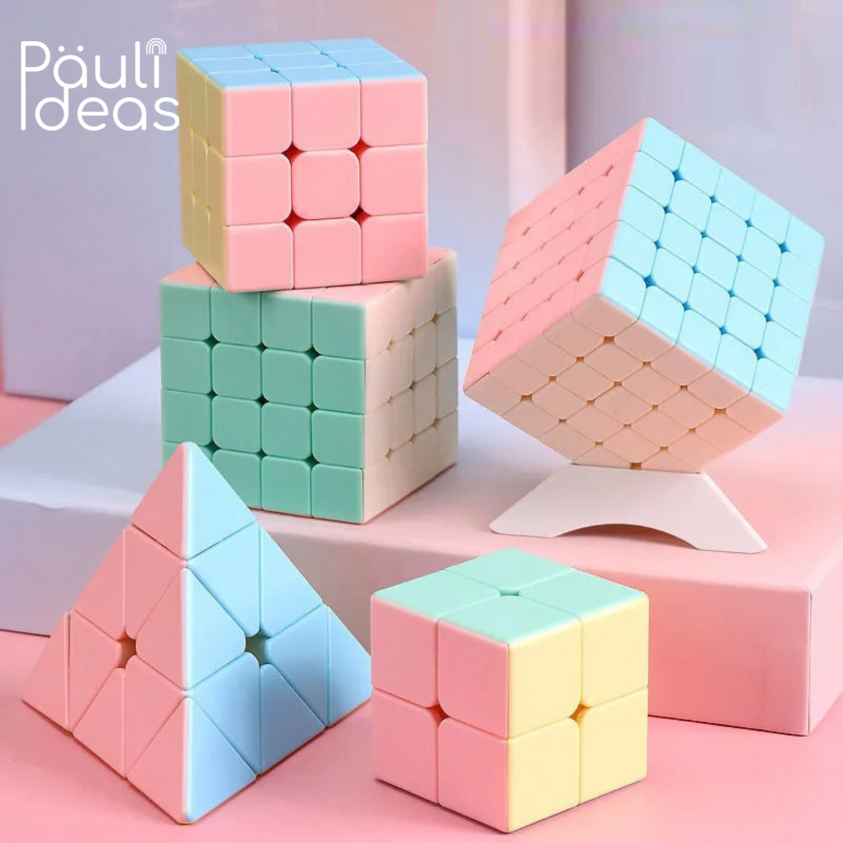 Pack De 4 Cubos Rubik Colores Pasteles Macaron