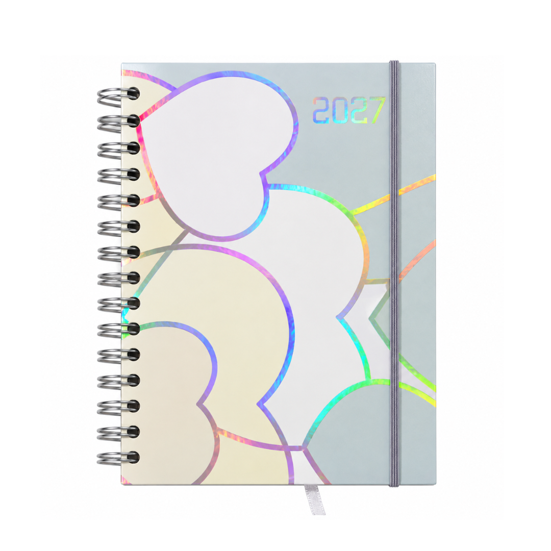 Agenda 2027 A5 Anillada Tapa Dura Planificador Diario Kawaii