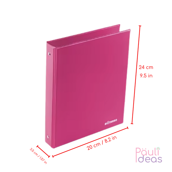 Archivador A5 De Pvc Con 4 Anillos Carpeta Organizadora