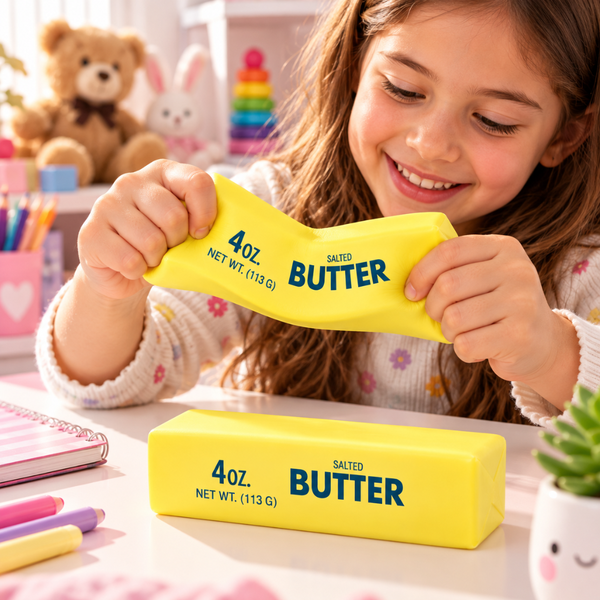 Juguete Squishy Antiestrés Mantequilla Butter Set 4 Unidades