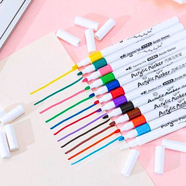 Set De 24 Plumones Acrílicos Para Toda Superficie