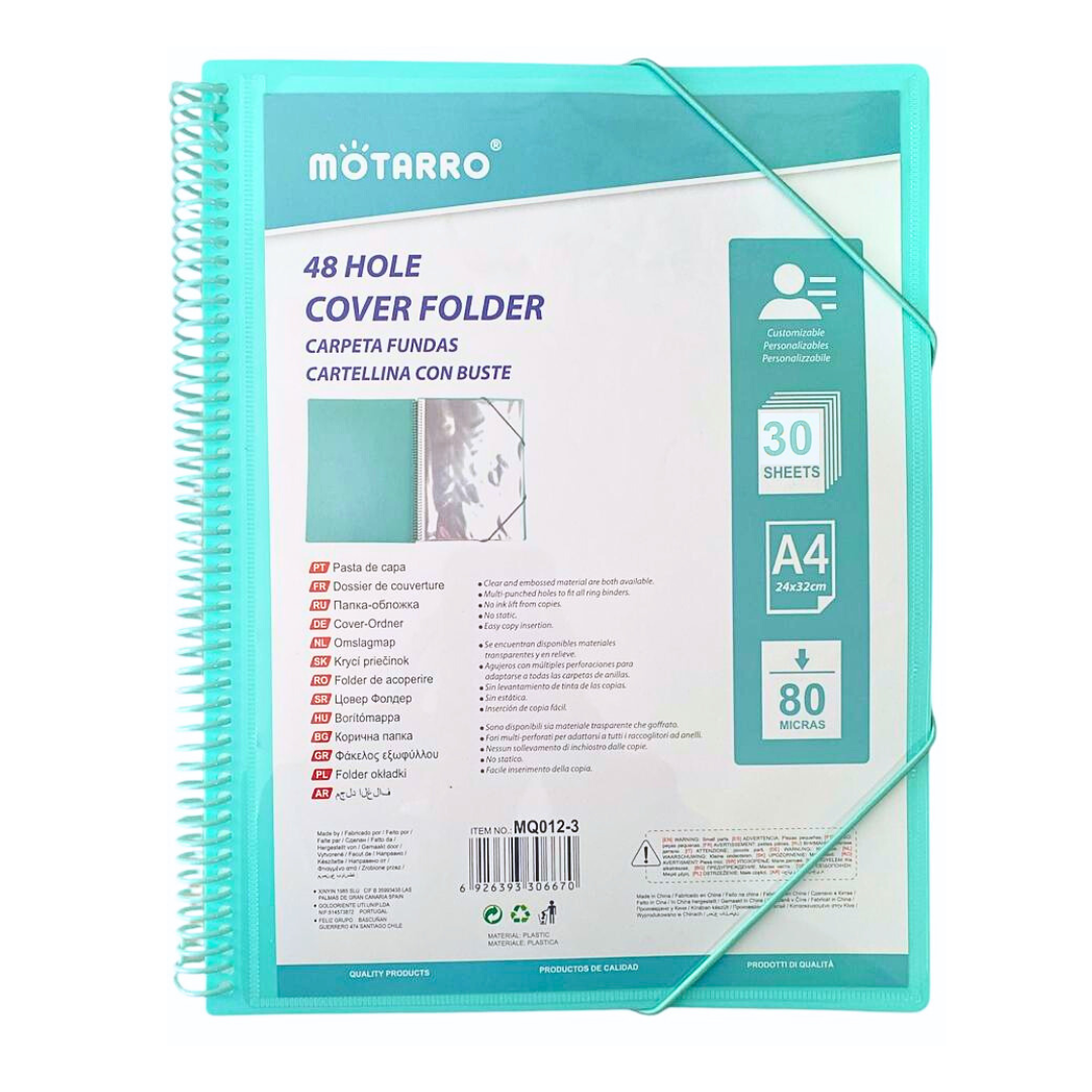 Carpeta Archivadora Anillada A4 Con 30 Fundas Transparentes