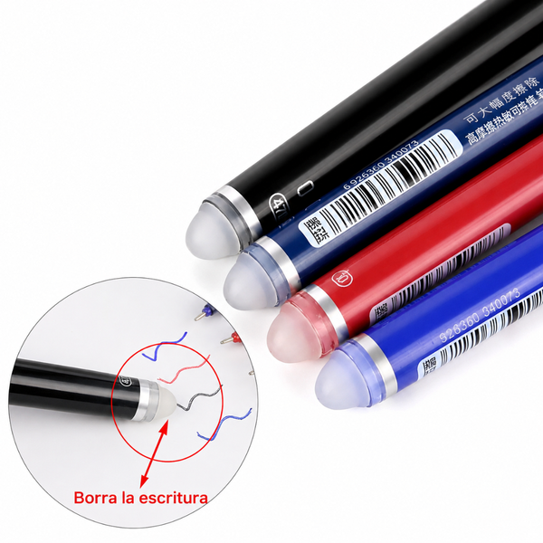 Caja 12 Lápices Tinta Gel 100% Borrable Cuaderno Inteligente