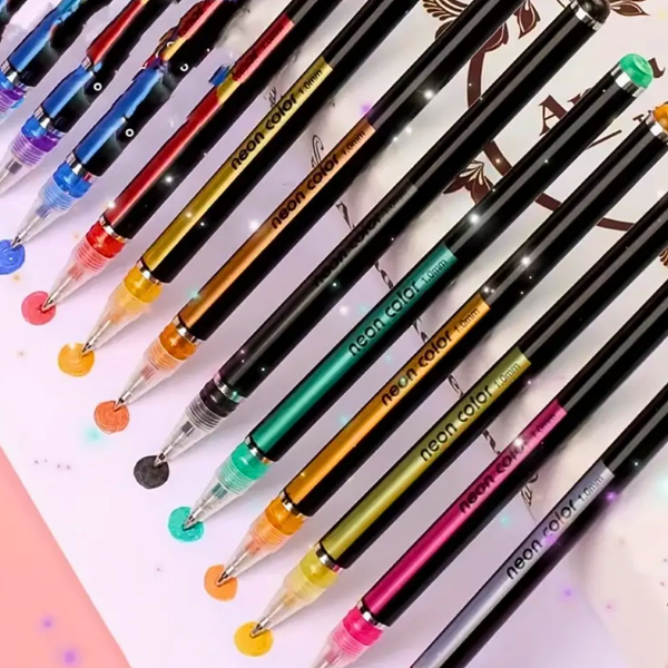 Pack 36 Lápices Tinta Gel Colores Neón 1.0mm