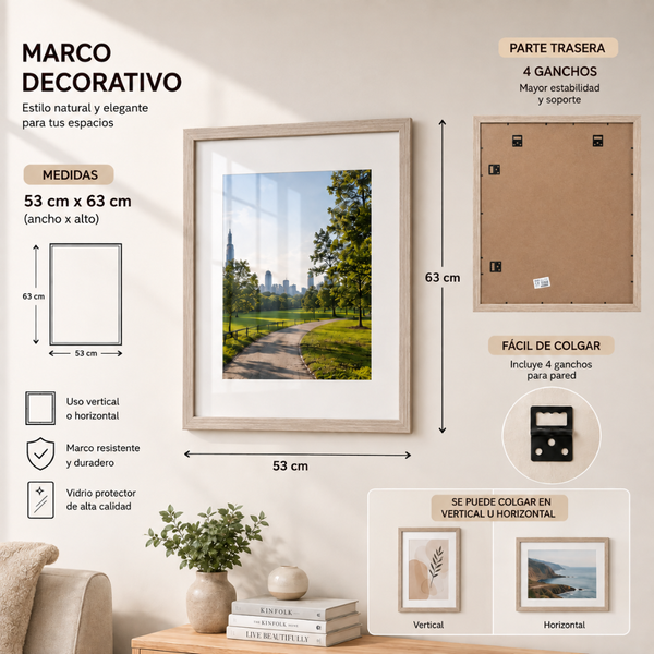 Marco Decorativo Para Fotos 50x60 Cm Cuadro Portarretrato