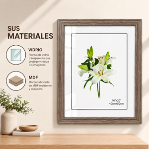 Marco Decorativo 40x50cm Cuadro Portarretrato Con Vidrio