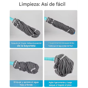 Trapeador Con Exprimidor Automático Para Limpieza