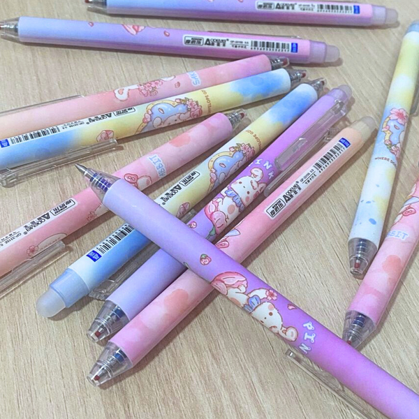 Pack 12 Lápices Tinta Gel 100% Borrable Diseño Kawaii