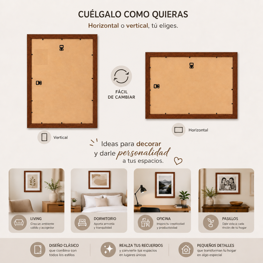 Marco Para Fotos 30x40 Cm Cuadro Portarretrato Decorativo Pared