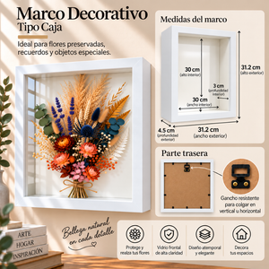 Marco Caja 30x30cm Para Fotos Decoración Con Profundidad