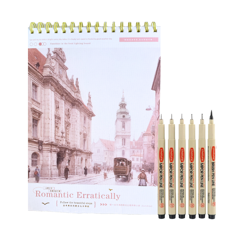 Croquera A4 Cuaderno Block De Dibujo + 6 Tiralíneas