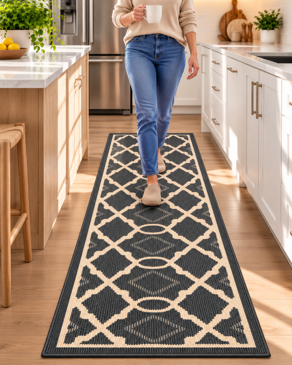 Alfombra Decorativa Antideslizante 180x60Cm Para Pasillo