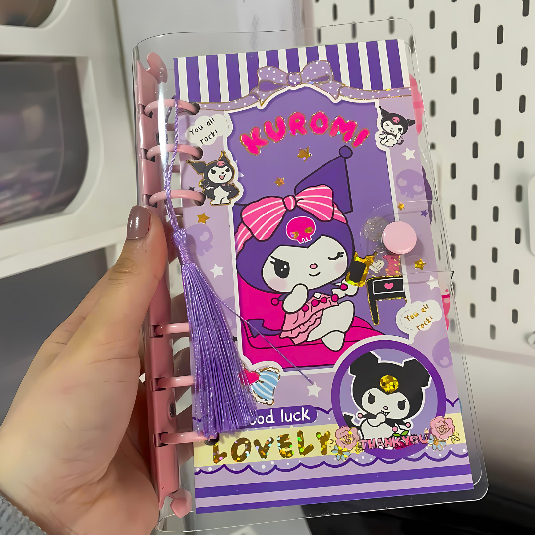 Libreta Agenda Kawaii Kuromi De 74 Hojas Con Lápiz De Gel