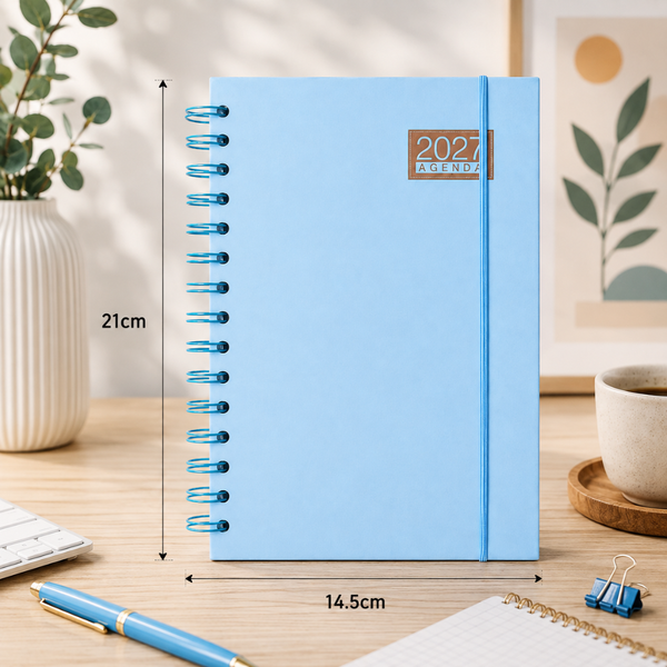 Agenda 2027 A5 Anillada Tapa Dura Planificador Diario Kawaii