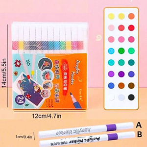 Set De 24 Plumones Acrílicos Para Toda Superficie