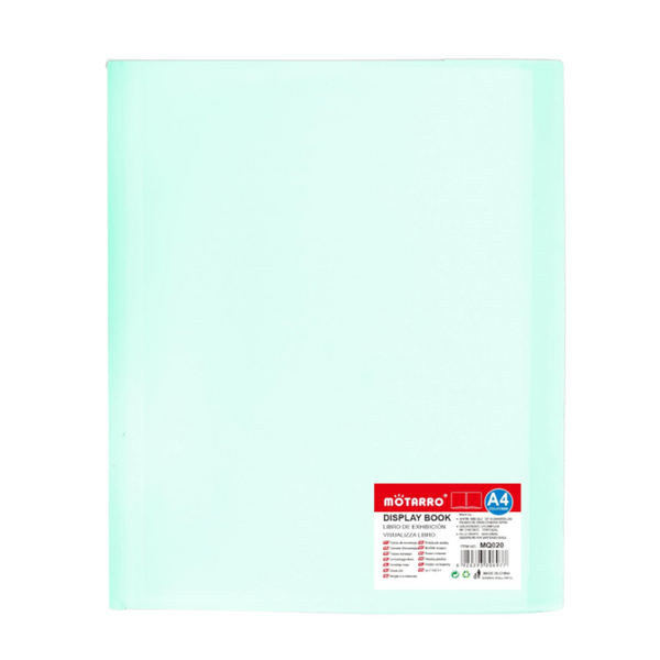 Carpeta Archivadora Color Pastel 20 Fundas Transparentes A4