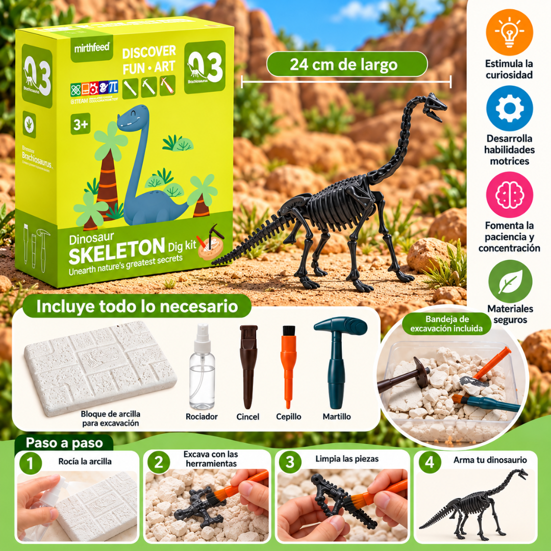Juego De Arqueología Esqueleto Dinosaurio Fósil Para Niños