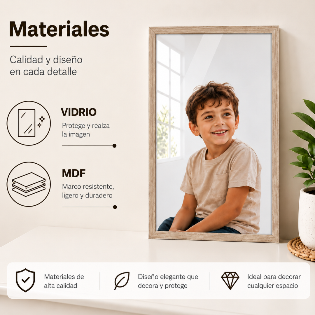 Marco Para Fotos 40x60 Cm Cuadro Portarretrato Decorativo Para Pared