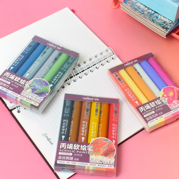 Plumones Acrílicos Chosch Punta Pincel Para Toda Superficie