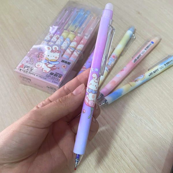 Pack 12 Lápices Tinta Gel 100% Borrable Diseño Kawaii