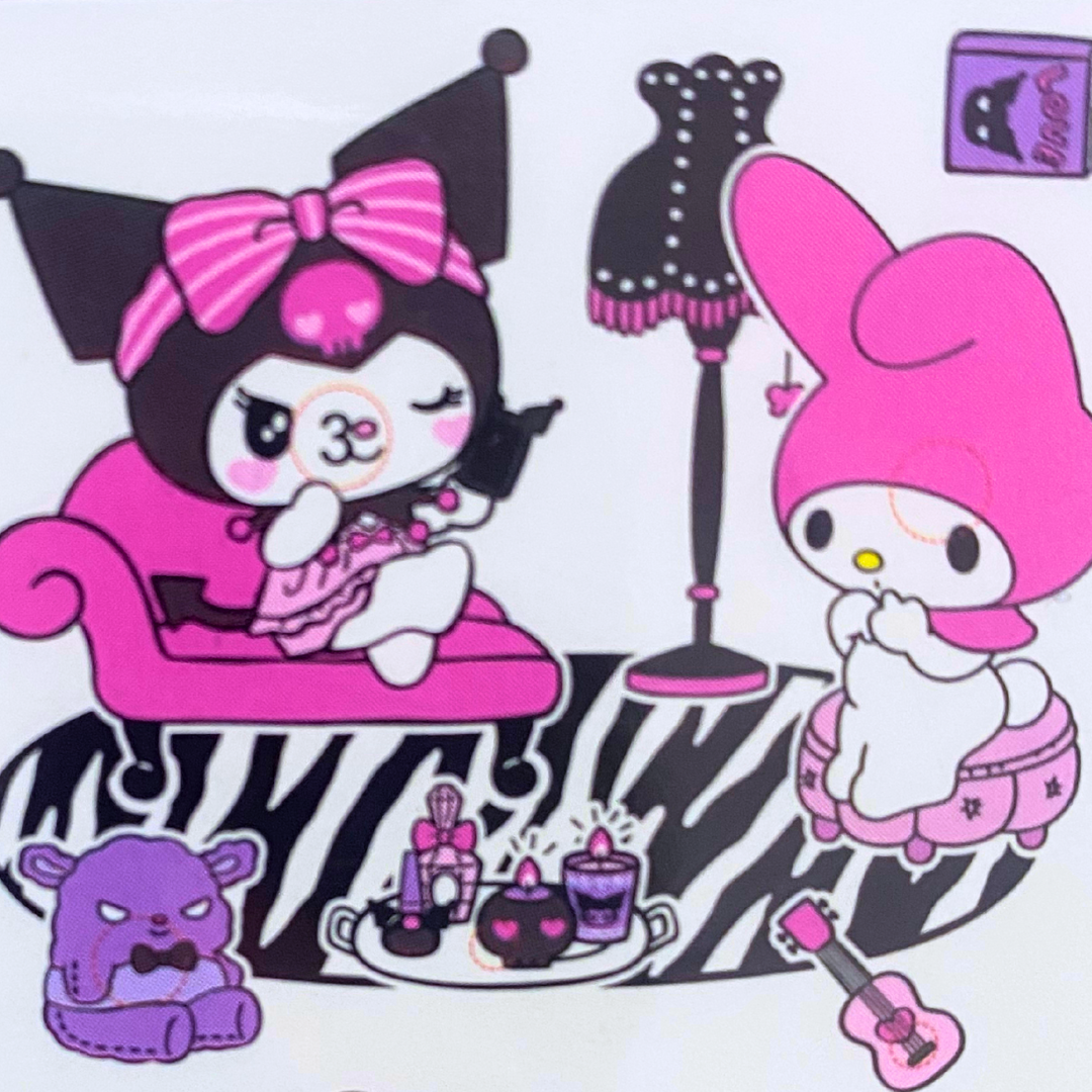 Set de Stickers y Accesorios De Kuromi, My Melody y Cinnamoroll