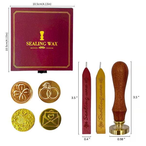 Sello Con Lacre Vintage Timbre Cera Tarjetas