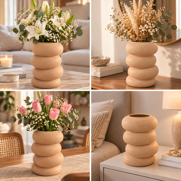 Jarrón Florero Decorativo Cerámica Moderno Mate 23,5 Cm