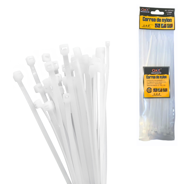Amarras Plásticas De Nylon 3.6mm X 200mm Pack 60 Unid