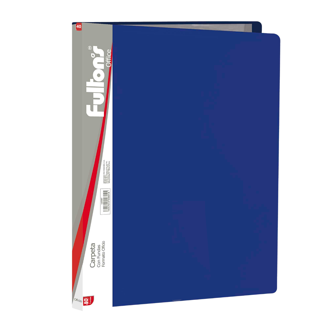 Carpeta Archivadora Tamaño Oficio Con 40 Fundas Transparente