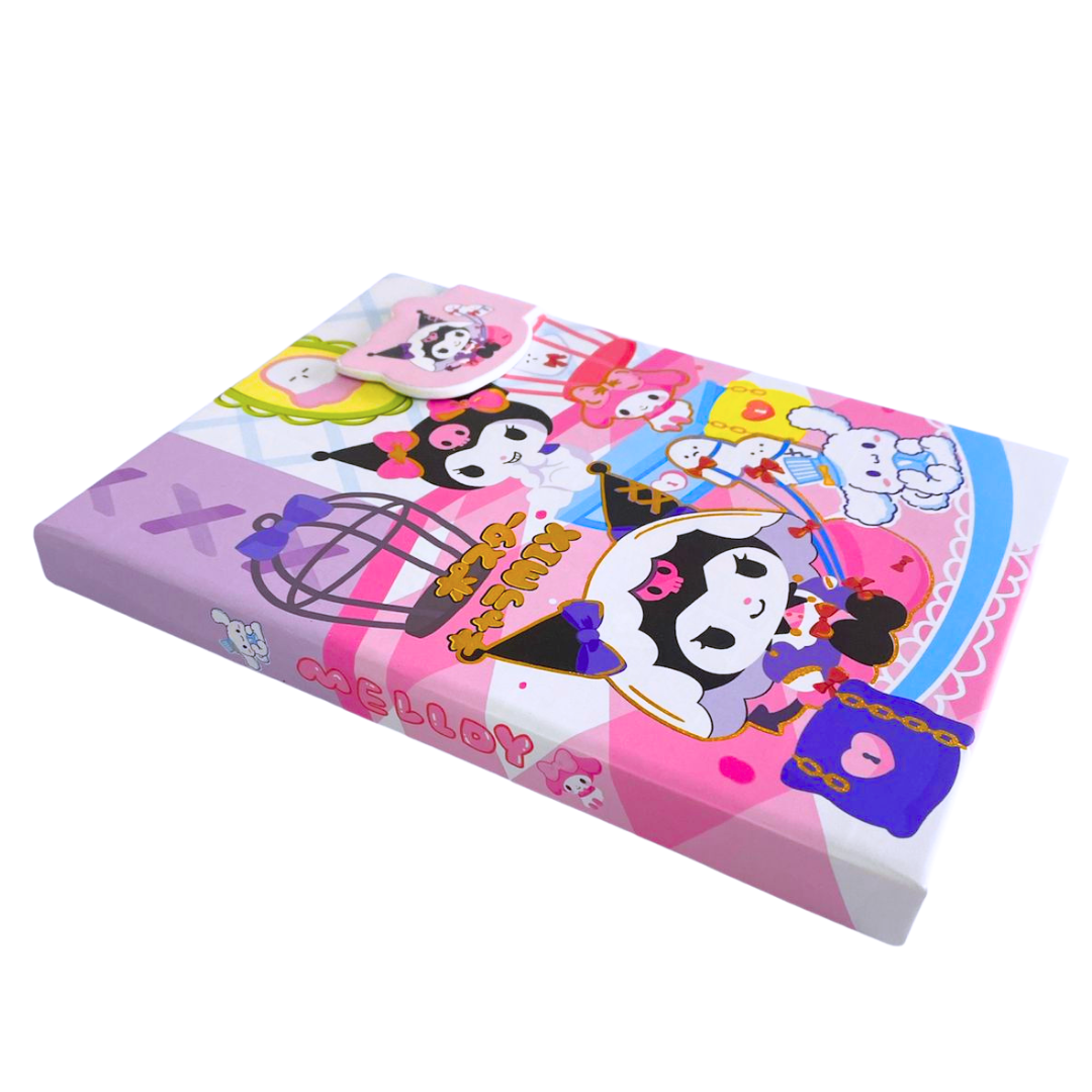 Set Agenda Libreta Kuromi + 1 Lápiz Multicolor Kawaii