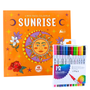 Libro Mandala Sunrise + 12 Plumones Doble Punta Fina/gruesa