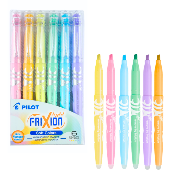Set 6 Destacadores Pilot Frixion Light Punta Biselada