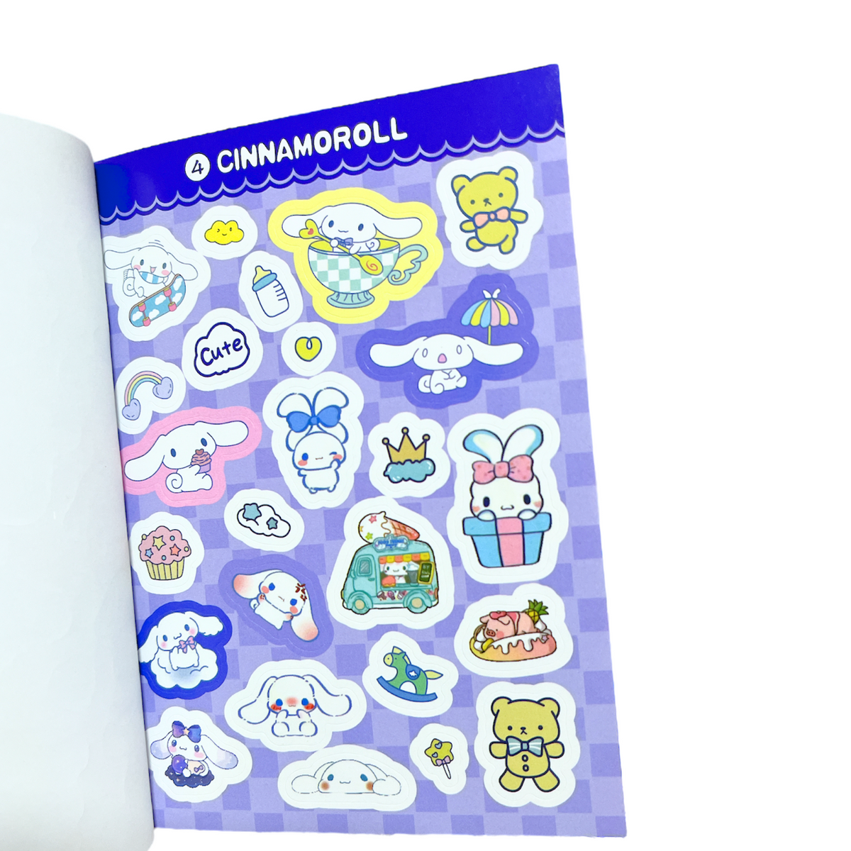 Libreta 450 Stickers Kuromi / My melody / Hello Kitty / Cinnamoroll