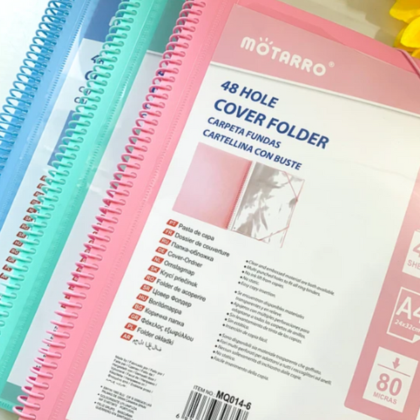 Carpeta Archivadora Anillada A4 Con 20 Fundas Transparentes