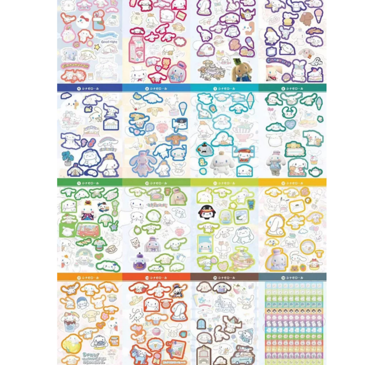 Libreta 450 Stickers Kuromi / My melody / Hello Kitty / Cinnamoroll